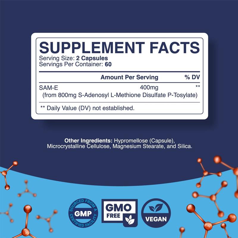 SAM-E 400mg - Health Mood Support,Nervous System Joint Support,Liver Cleansing
