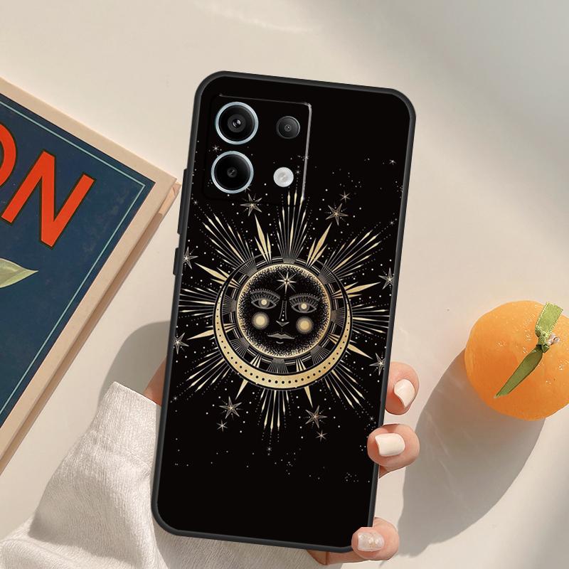 Crescent Moon Sun Funda For Xiaomi Redmi Note 9 10 11 12 13 14 Pro 9S 10S 11S 12S Redmi 13C 10C 12C 14C Case