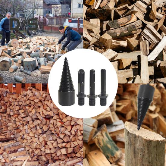 Сверло для колки дров 42 мм, сверло для колки дров с круглыми, шестигранными и квадратными ручками, электрические дрели, конусные отвертки