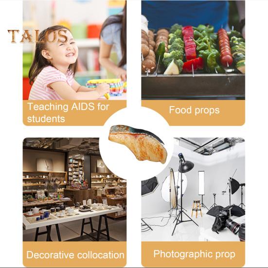 5 шт. имитация мяса рыбы, реалистичная поддельная рыбная фигурка, украшение для стейка, фотореквизит, реалистичная ролевая игра, статуэтка для витрины, украшение для витрины