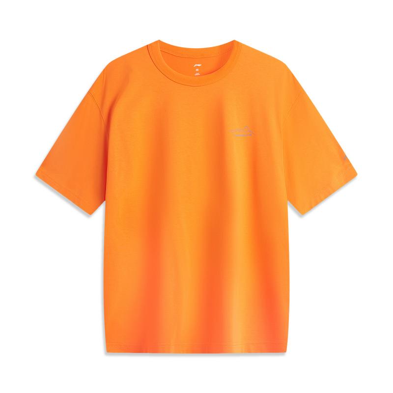 Футболка унисекс с круглым вырезом Li Ning CF Ice Silk Quick-Dry Cool Feeling, цвет заката-оранжевый ATSU779-7