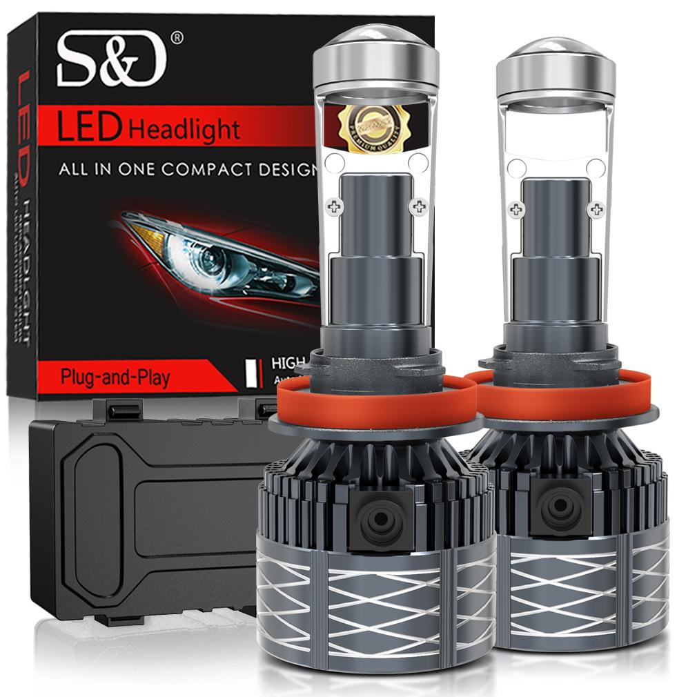 2 шт. H4 H7 светодиодные линзы проектора фар H8 H11 9005 HB3 9006 HB4 автомобильные лампы Canbus с медной трубкой 120 Вт 50000 лм мощные мини-фары LHD 6000 К белые