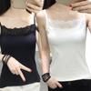 Женский топ на тонких бретельках, кружевной сплошной цвет, квадратный вырез, одинаковые брюки без рукавов, мягкий пуловер, летняя камзол, женская одежда