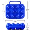 JANKOW Set of 2 24-Grid Portable Egg Holders with Handles, Egg Carriers, Egg Containers for Travel, Outdoor Hiking, and Picnics (Green and Blue)
