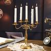 Vintage Iron Art Candle Holder Decoration Detachable 3/5-Arm Candlestick Home Office Living Room Metal Taper Candle Stand Table Centerpiece Ornament