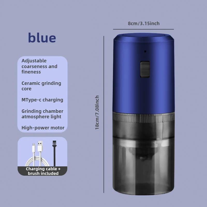 Электрическая кофемолка Кофемолка для зерен Домашняя кофемолка с зарядкой через USB Полностью автоматическая бытовая кофемолка Маленькая кофемолка Кофейные принадлежности