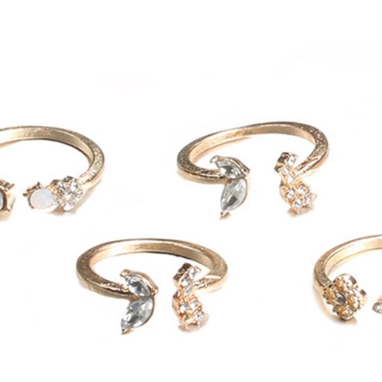 7 шт. элегантное открывающееся кольцо со стразами блестящее женское износостойкое кольцо на палец с темпераментом для