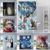 Cute T-TotoroS Shower Curtain Waterproof Polyester Fabric Paint Colorful Bath Curtains Home Bathroom Decor Curtain With Hook