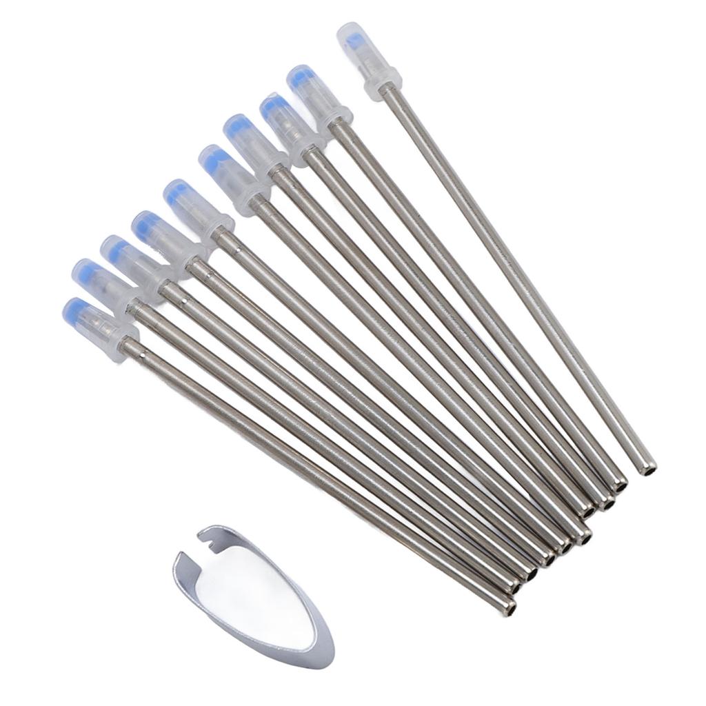 10PCS D1 Ballpoint Refills Metal 0.5mm Ultra Fine Water Based Replaceable Ballpoint Pen Refill Tips