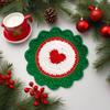 Christmas Christmas Decorations Artistic Crochet Xmas Atmosphere Heat-Resistant Cute Coasters Gift 7 Styles