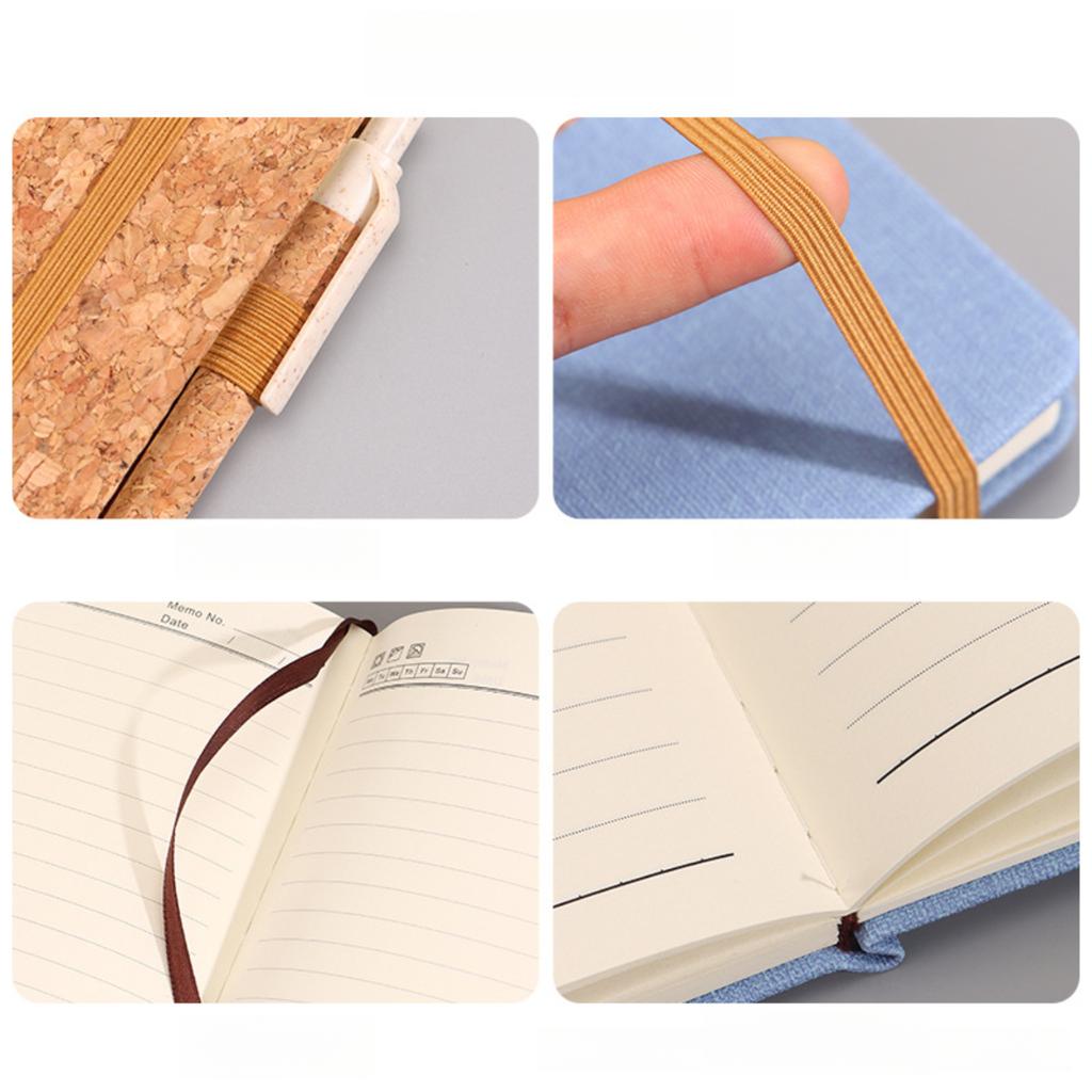 Eco Wood Spliced Faux Leather A5 Notebook 80G Thick Paper Office Journal