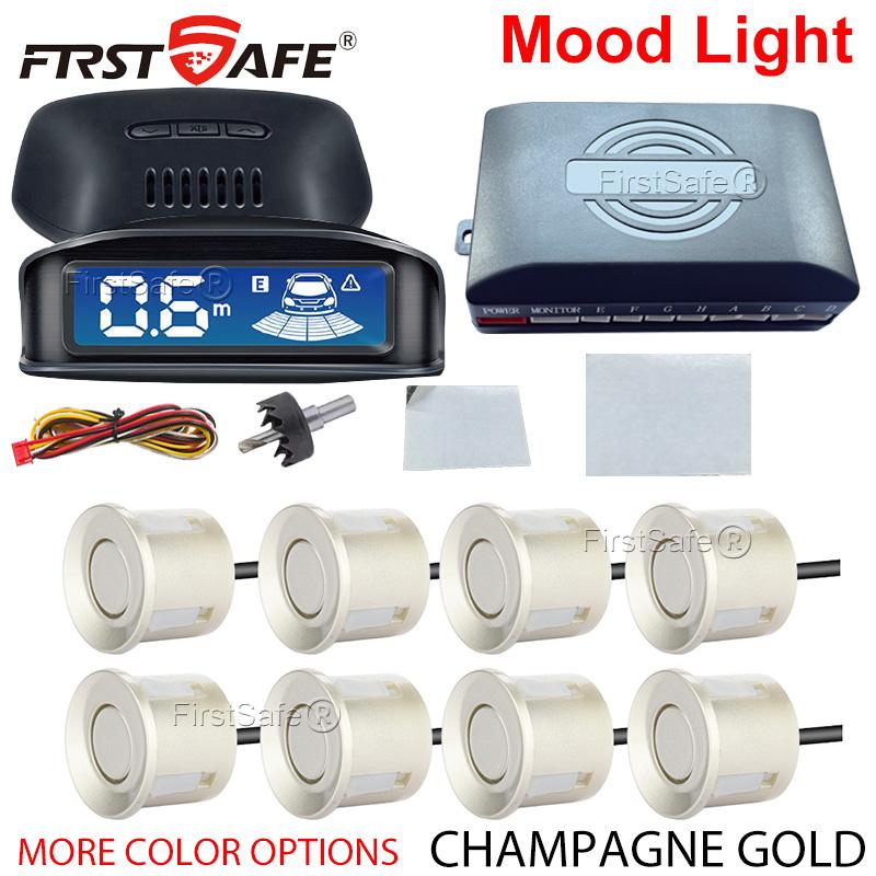 LED display reverse radar, 8 sensors, radar detection system, backlight display, voice prompts make reversing easier