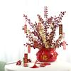 Simulation Red Fruit Fortune Fruit Money Leaf Wedding Photography Home Ornament Christmas Berry New Year Blessing Bucket Decoration