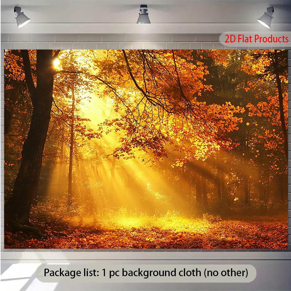 2D plane, 1 piece of autumn forest background fabric, suitable for living room, bedroom, and wedding.