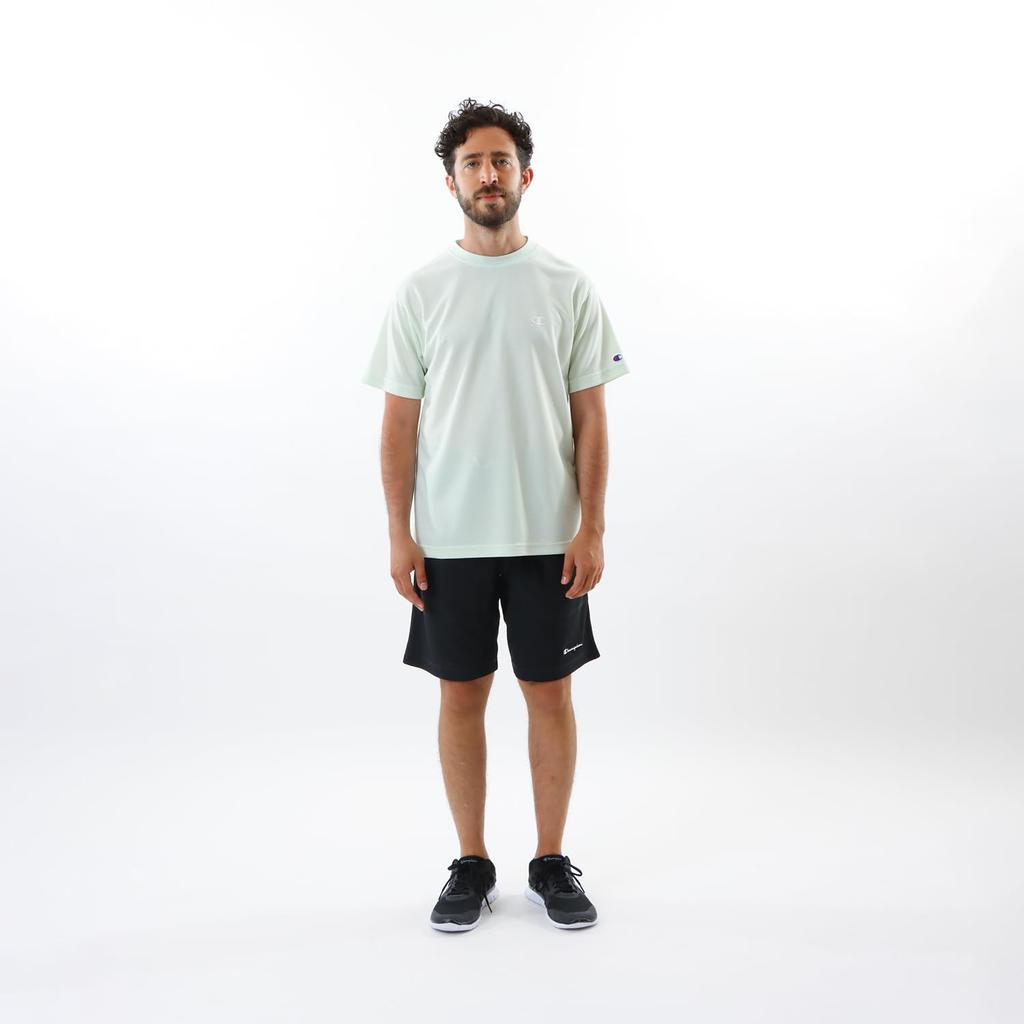 Champion Short Sleeve Crew Quick UV Water Script Men's T-Shirt, Neck, Drying, Protection, Repellent, Logo, Sportswear, C3-ZS312-425-M