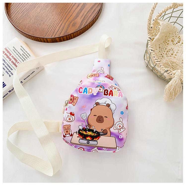 Детские наплечные сумки с мультяшной капибарой, модная уличная сумка кроссбоди