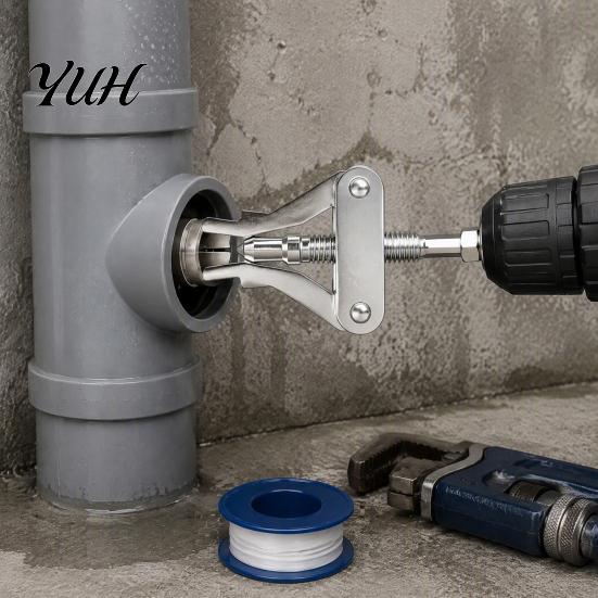 Pipe Repair Tool Broken Extractor for 1/2 3/4 And 1 Inch Pipes, Hardened Steel Damaged Heavy Duty Thread Remover with 1/4 Hex Shank Shower Arms Valves