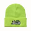 Cute lazy cat embroidered knitted hat for male and female students, warm pullover hip-hop beanie