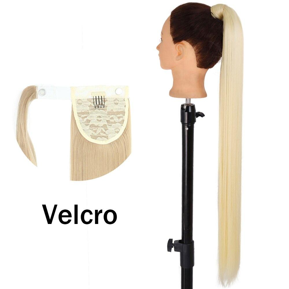 XINRAN Женский супер длинный прямой парик с хвостиком, красочный галстук-бабочка на липучке, наращивание волос с конским хвостом, синтетический термостойкий конский хвост