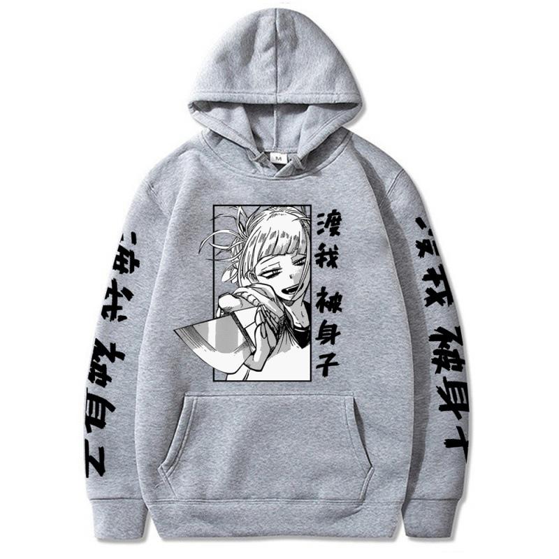My Hero Academia Аниме с капюшоном Himiko Toga Printed Мужские и женские толстовки с капюшоном свободного покроя Уличная одежда Harajuku Унисекс Толстовка Топы