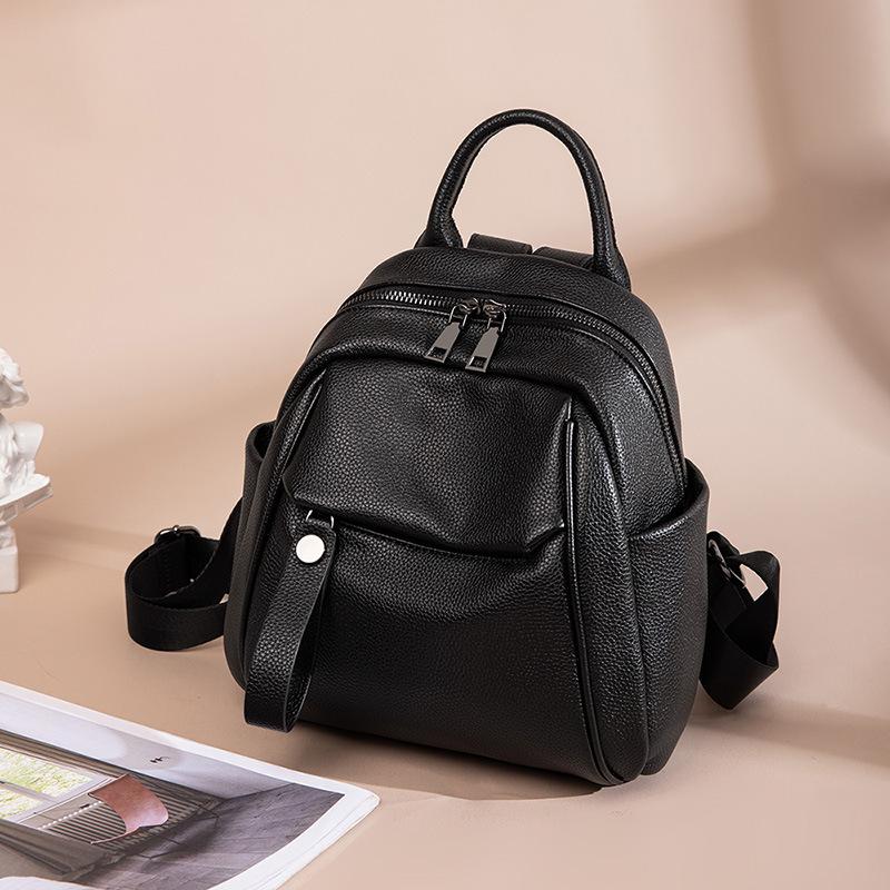 2024 Spring/Summer New Korean Style Mini Soft Leather Backpack Versatile Trendy Large Capacity Fashion Commuting Women's Small Backpack