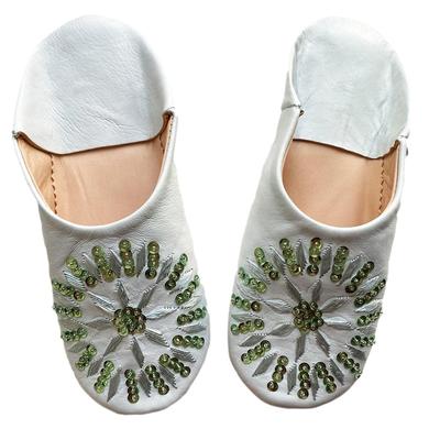 Блестящие балетки-бабуши нежно-голубого цвета LL [dear Morocco] // // (26 см)