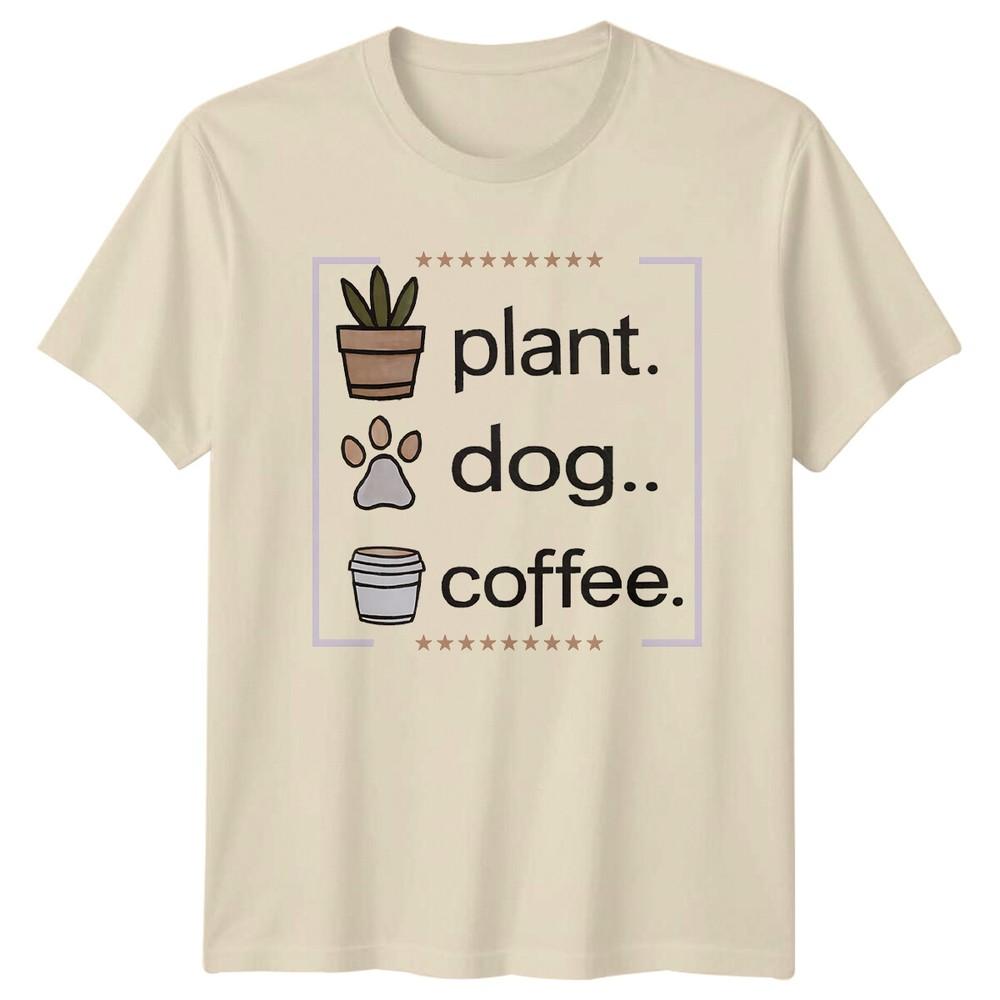 Plant Dog Coffee TShirt Funny Gardening Lover Graphic Tee Unisex T-Shirt