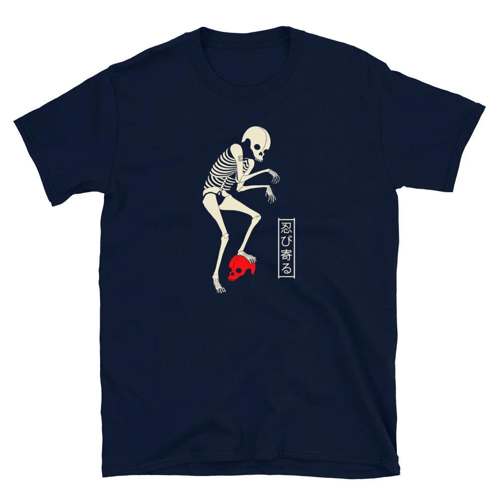 Japanese Version of "Crawling Skeleton" Men and Women T-shirt Suitable for Street Wear Comfortable and Breathable Men Clothing