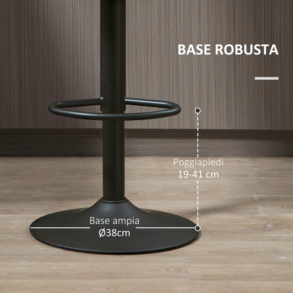 Set of 2 Swivel Bar Stools with Footrest and Adjustable Height, 35x36x64-85cm, Brown