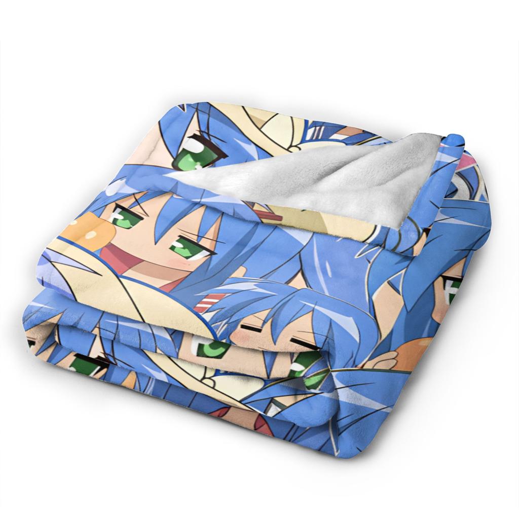 Konata izumi L-Lucky S-Star Blankets Warm Soft Novelty Plush Throw Blanket For Boy Girl Bed Flannel Bedspread Bed Cover