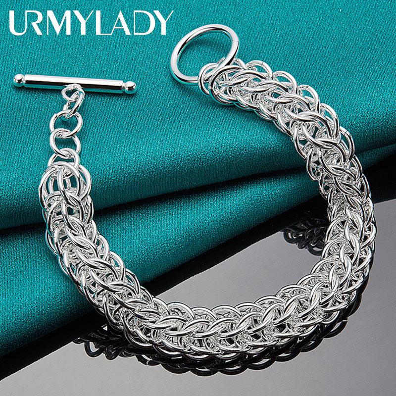 925 Sterling Silver Multi Circle Bracelet For Women Fashion Wedding Party Charm Jewelry