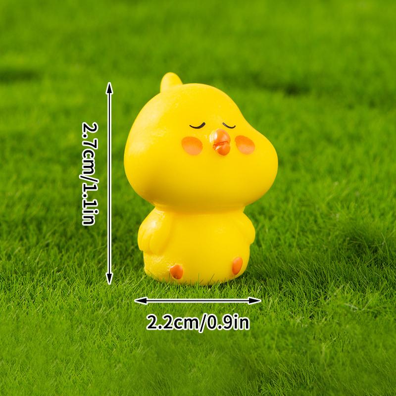 Мини-мультяшные украшения из смолы, микро-пейзажная скульптура, милая утка, поросенок, миниатюрные украшения для приборной панели автомобиля
