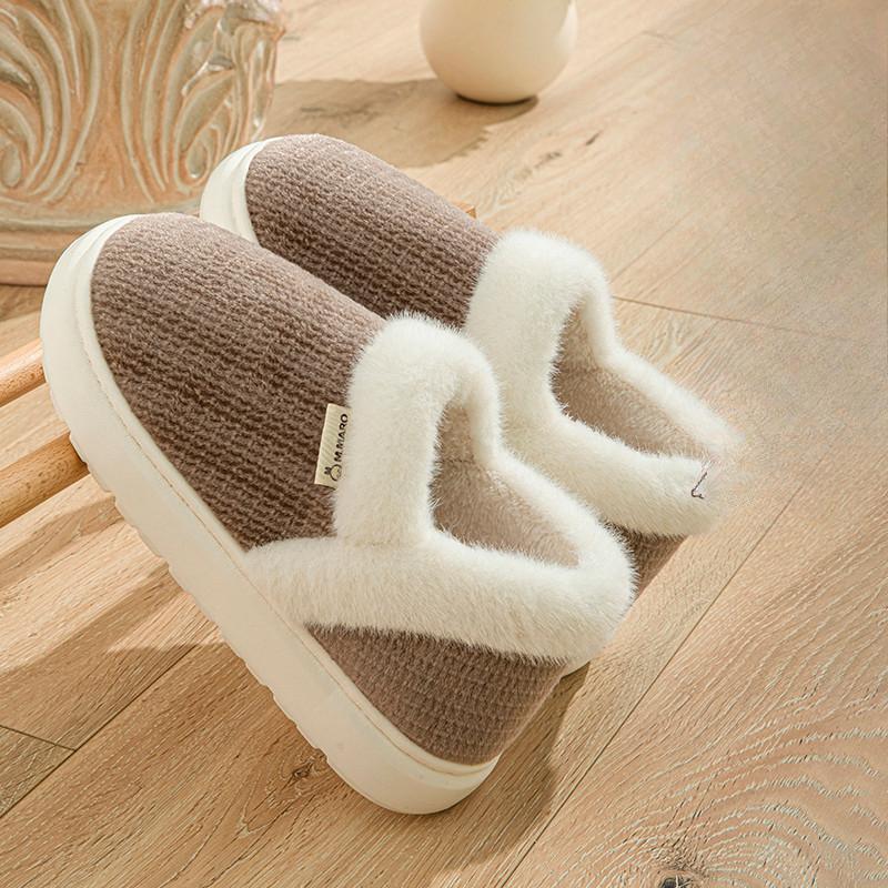 Женские хлопковые тапочки на каблуке-мешке, простые, для домашнего и хозяйственного использования, высокие теплые хлопковые туфли с флисом, мужская зимняя верхняя одежда