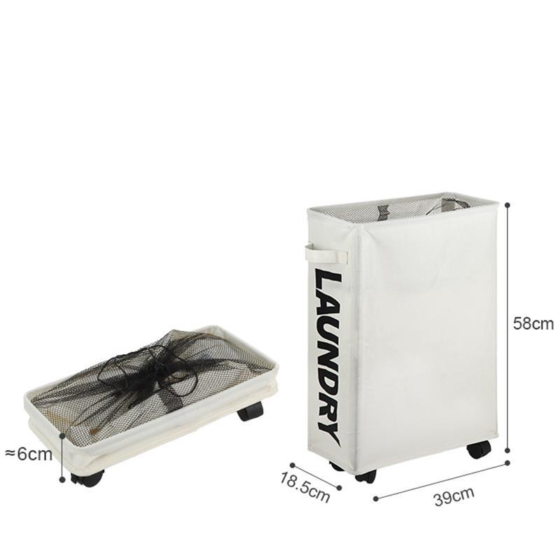 1 шт. 22" узкая корзина для белья на колесиках с подставкой, складная водонепроницаемая сортировочная и органайзерная корзина на колесах для грязного белья