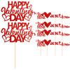 50 Pcs Sweet Love Picks Valentine's Day Cake Inserts Fruit Cakes Cupcake Decor Toppers Red Ornament