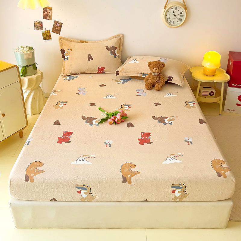 Простыня в мультяшном стиле, бархатное покрывало 120x200, зимняя простыня на резинке, приятная для кожи, простыни из постельного белья, драпа де литр (Нет наволочки)