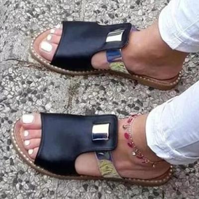 Летние женские тапочки на плоской подошве, повседневные пляжные сандалии, новые трендовые модные женские шлепанцы, обувь с открытой пяткой, женские шлепанцы Mujer