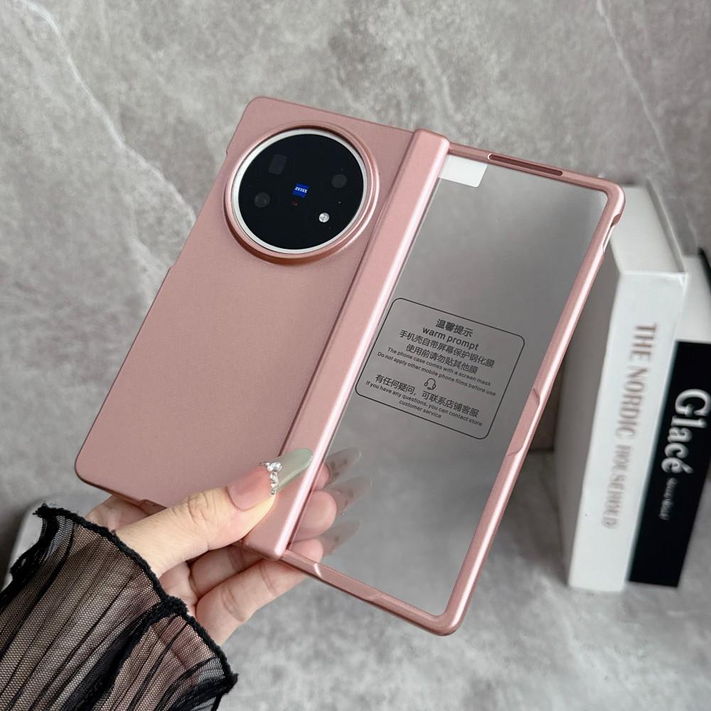 Fashion Plating Solid Color PC Hinge Protector Case for VIVO X Fold 6 5 3 3Pro Back Skin Feel Front Screen Glass Anti-drop Cover