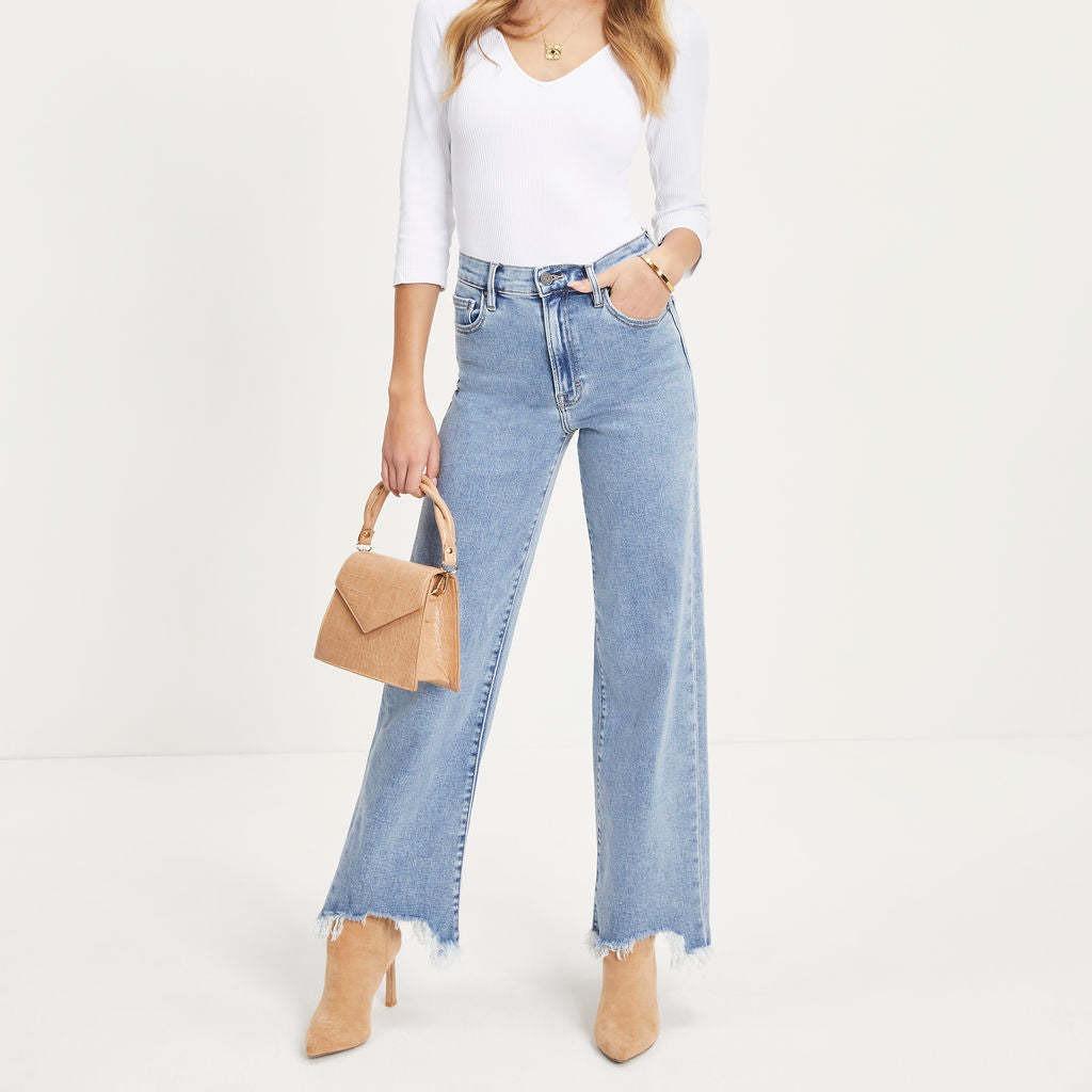 Летние женские джинсы Брюки Необычная бахрома Простые повседневные широкие брюки