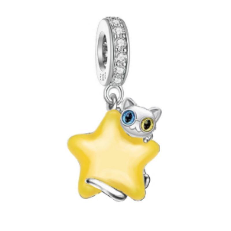 Браслеты Charm Fit Original Медь Милое Животное Сова Кошки Морская Черепаха Бусины Женский Кулон Бусины Изготовление Украшений