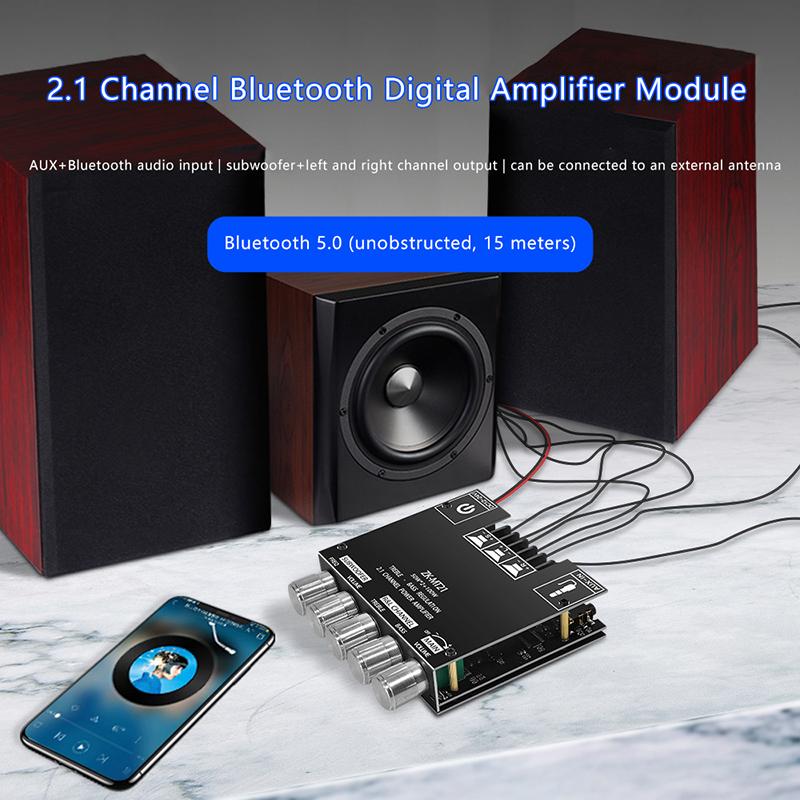 Плата усилителя сабвуфера канала Zk-Mt21 Cs8673E 2.1 Power Audio Stereo Amplifier Board Bass Amp Aux Power Amplifier Module