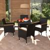 Day and Night - Day and Night 5-piece Garden Furniture Set with Black Synthetic Rattan Cushions