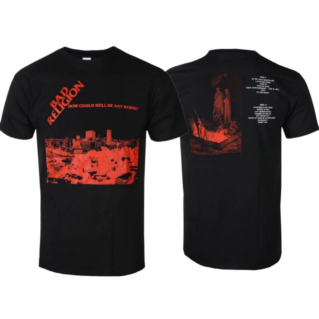Bad Religion Live 1980 Pattern Printed Tshirt Hardcore Punk Style Band Tshirt For Daily And Concert Wear