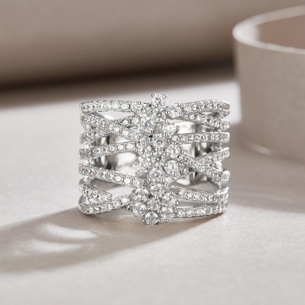 Vinregem Luxury 100% 925 Sterling Silver Sparkling 3EX VVS1 D Color Real Moissanite Full Diamond Ring for Women Wedding Party Fine Jewelry Gifts