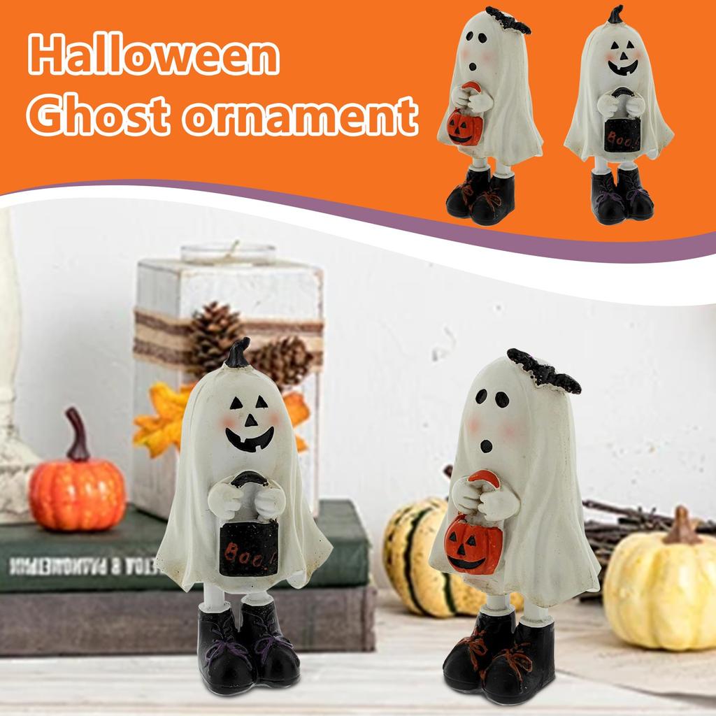 Halloween Ghost Smiling Resin Ornament Desktop Ornament