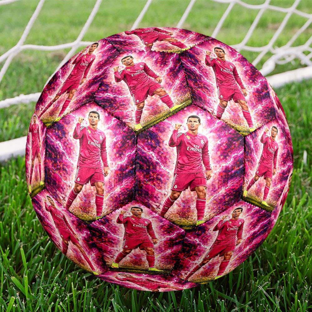 1pc Ronaldos Electric Moment Size 5 Football Soccer Balls, Competition Sport Football Indoor And Outdoor Training Ball.Q702027