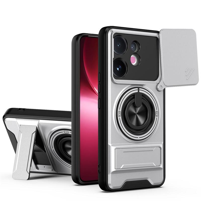 For VIVO V60 V60 Lite Case Camera Protection Upright Stand 360° Ring Magnetic Case All-around Shockproof Cover For VIVO T4 Pro Phone casing