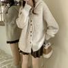 Autumn and Winter Cardigan Jacket Loose Solid Color Hooded Knit Sweater Top for Women