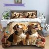 Two Beagles Pattern Bedding Home Decoration Birthday Gift (1 * duvet cover + 2 * pillowcase, without core)