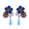 Bohemia Resin Flower Earrings Vintage Women Earrings Water Droplet Long Earrings  Jewelry Gifts